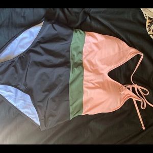 Shein, Tri-color one peice bathing suit